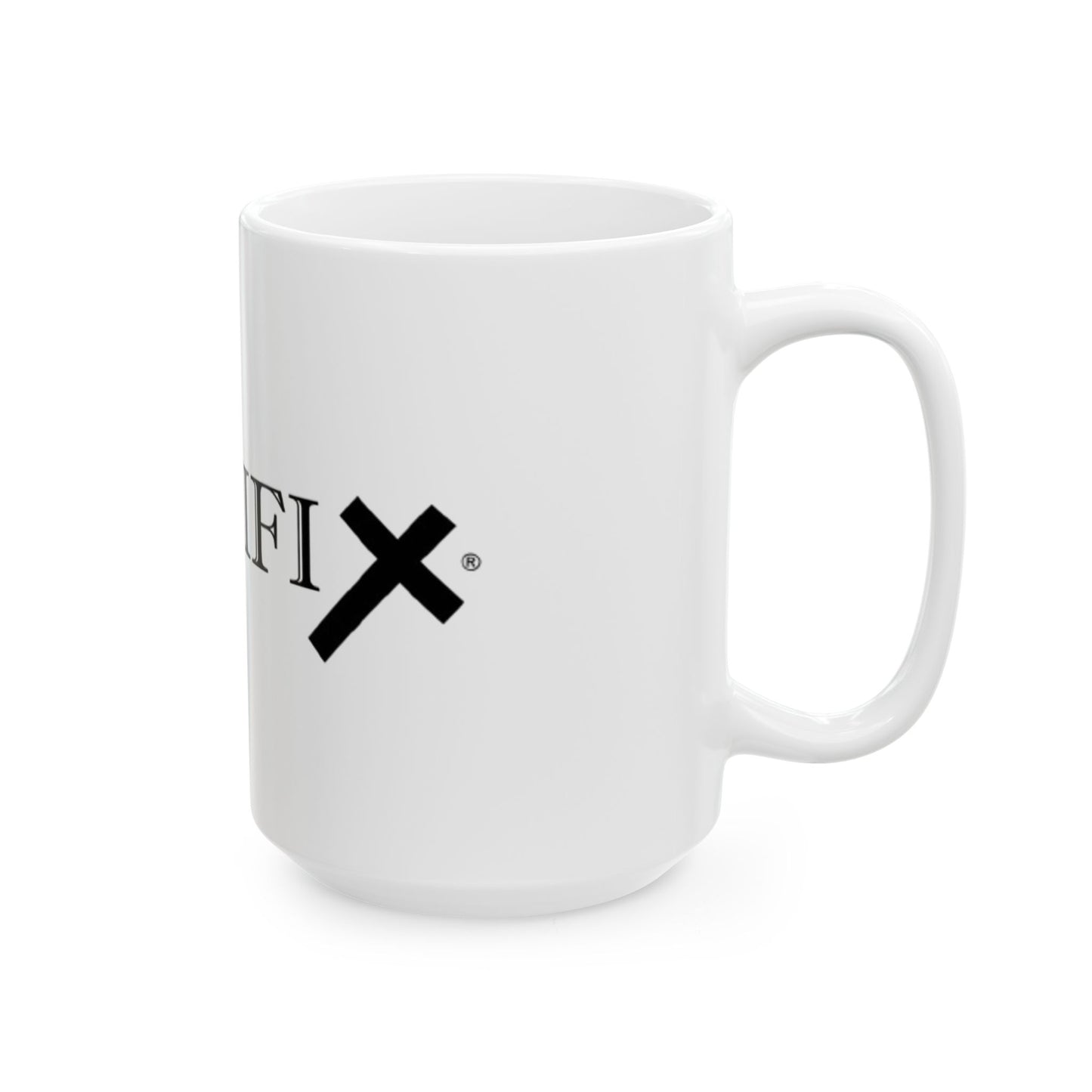 Crucifix Logo Ceramic Mug — Religious Christian Coffee Cup (11oz & 15oz)