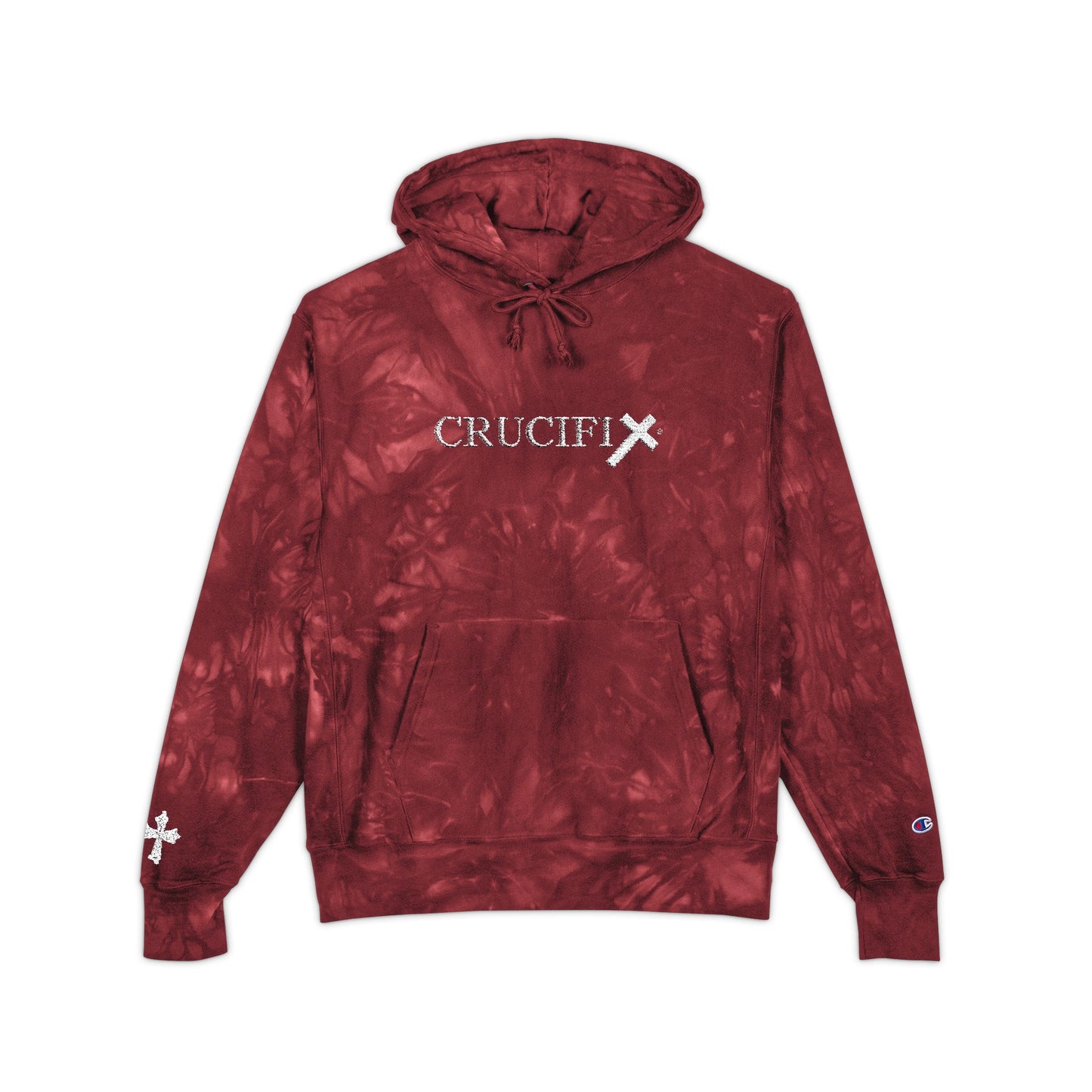 Christian Tie-Dye Hoodie – Embroidered Crucifix Pullover