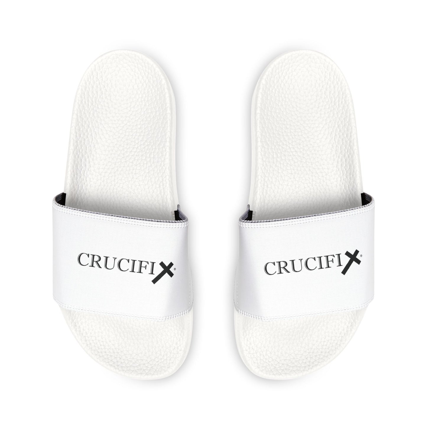 Crucifix Logo Slide Sandals — Men's Removable‑Strap Pool Slides