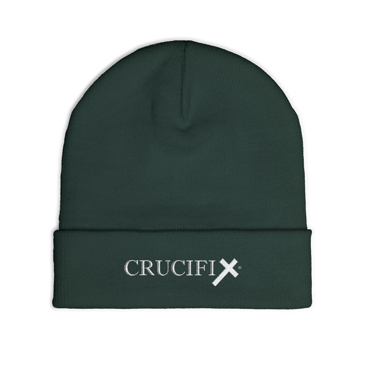 CRUCIFIX Embroidered Beanie Hat– Premium Cuffed Knit Cap