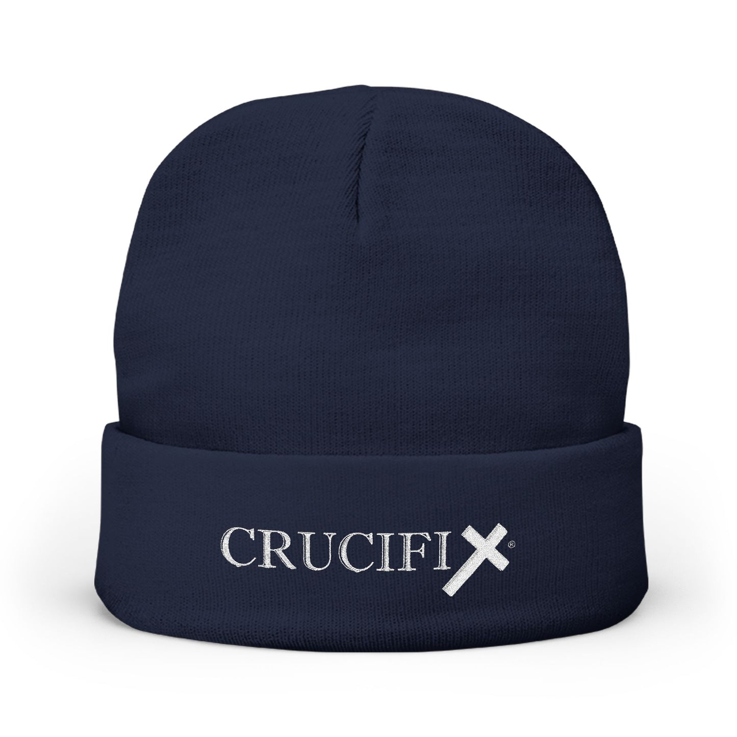 CRUCIFIX Embroidered Beanie Hat– Premium Cuffed Knit Cap