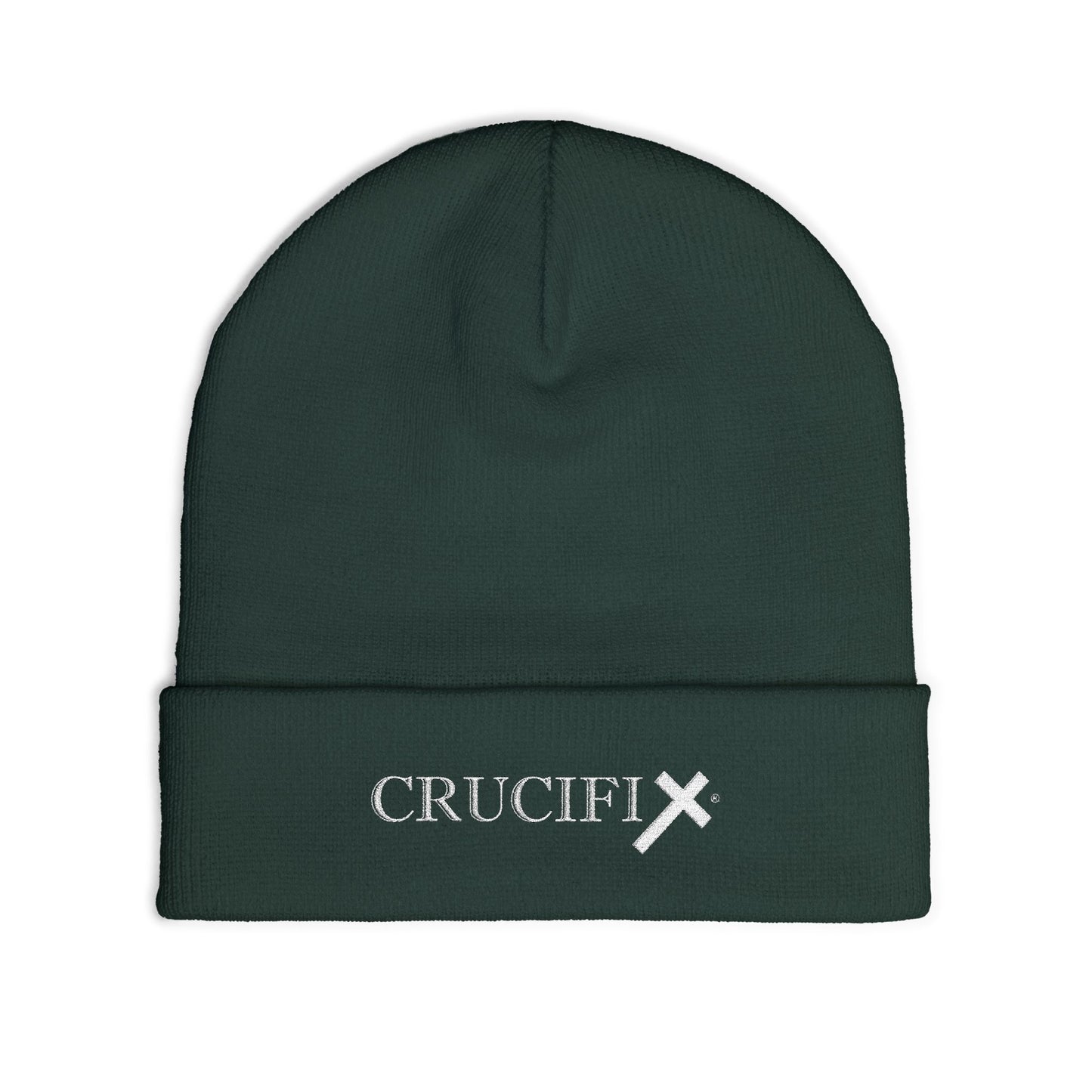 CRUCIFIX Embroidered Beanie Hat– Premium Cuffed Knit Cap
