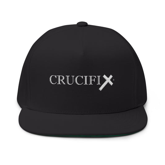 CRUCIFIX Logo Embroidered Flat Bill Cap —Snapback Hat