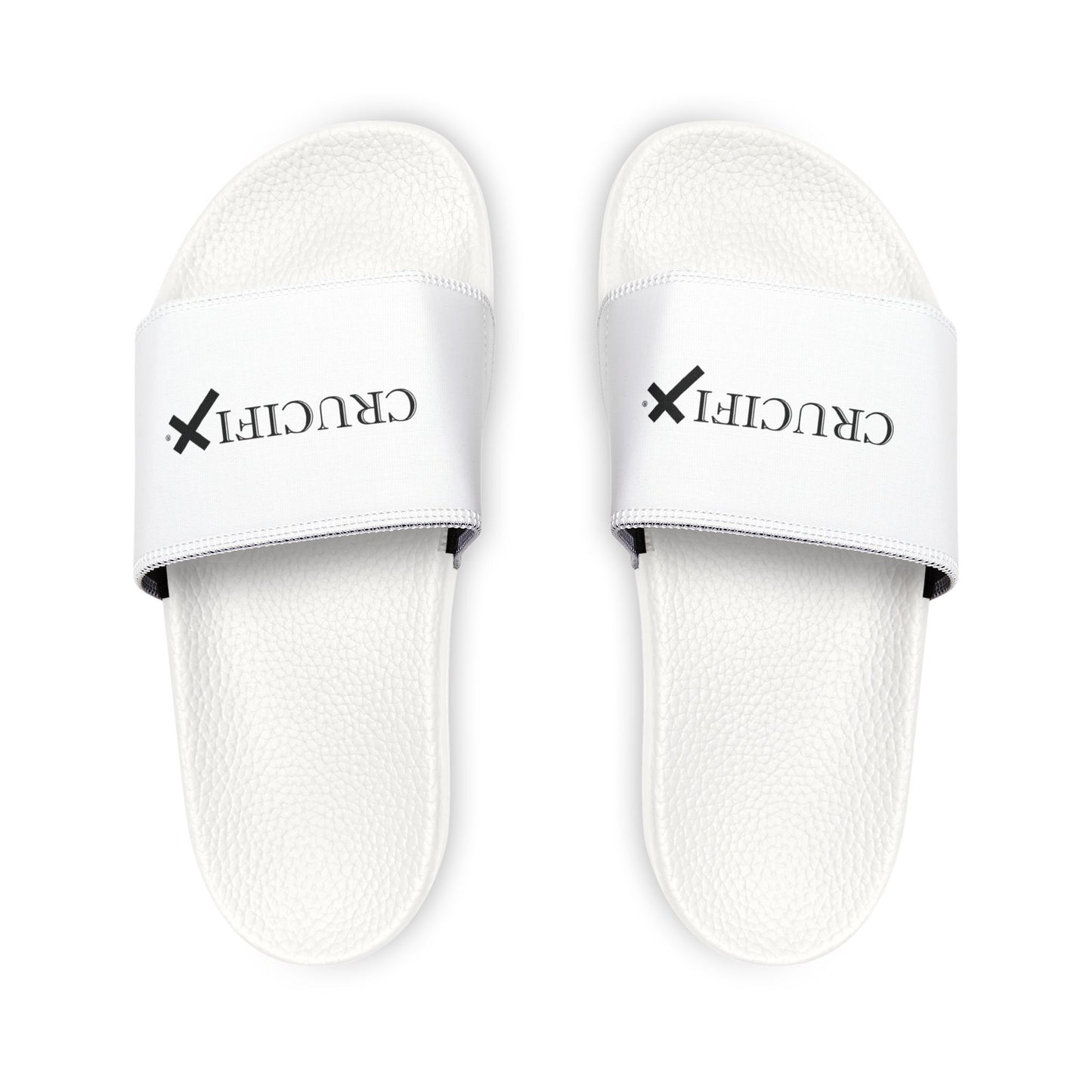 Crucifix Logo Slide Sandals — Men's Removable‑Strap Pool Slides