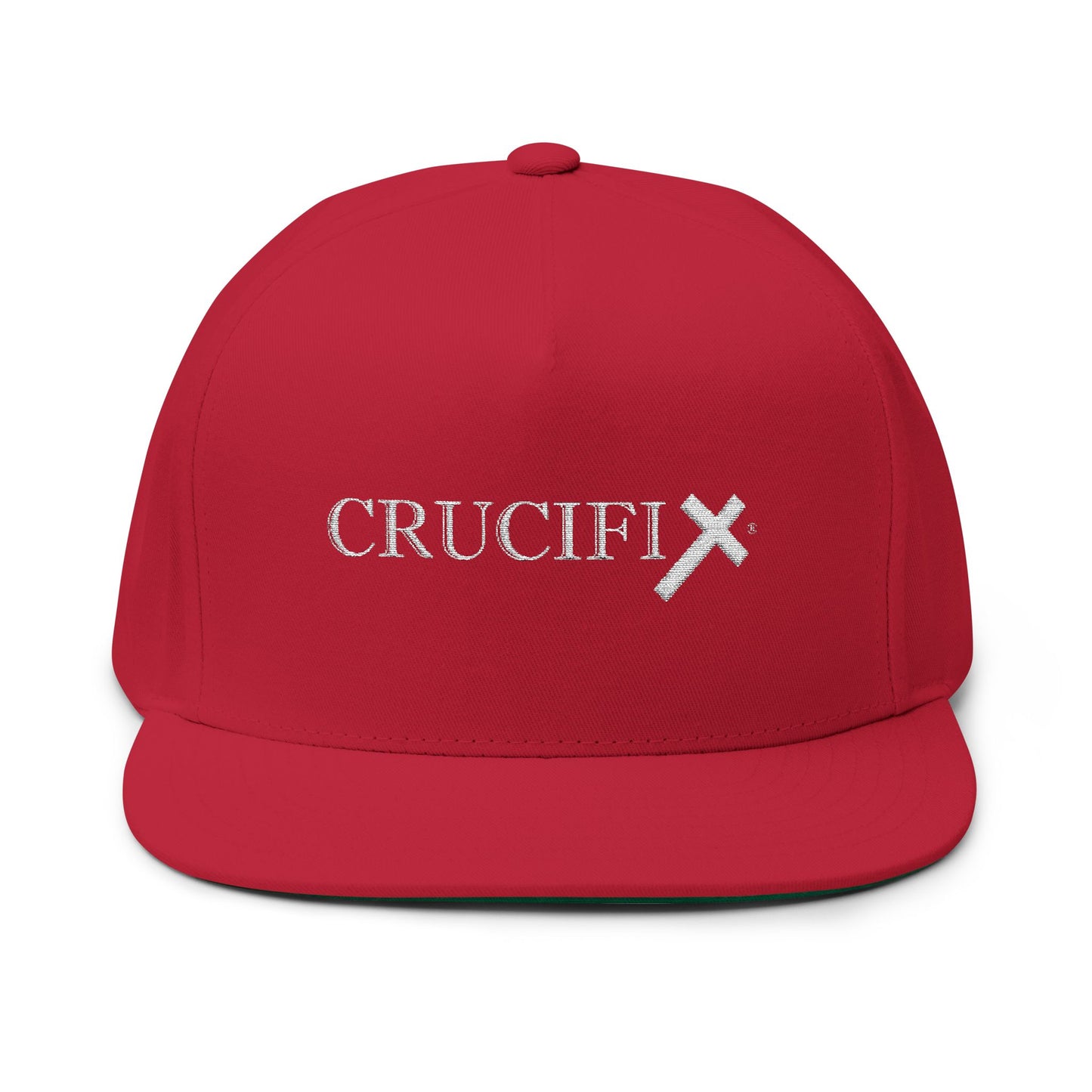 CRUCIFIX Logo Embroidered Flat Bill Cap —Snapback Hat