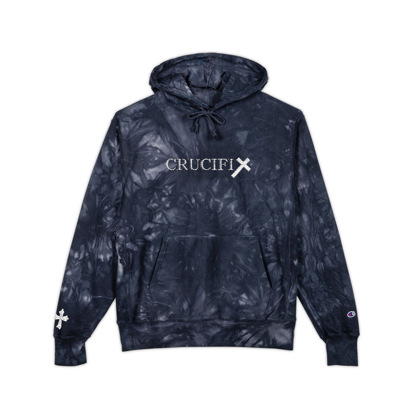 Christian Tie-Dye Hoodie – Embroidered Crucifix Pullover