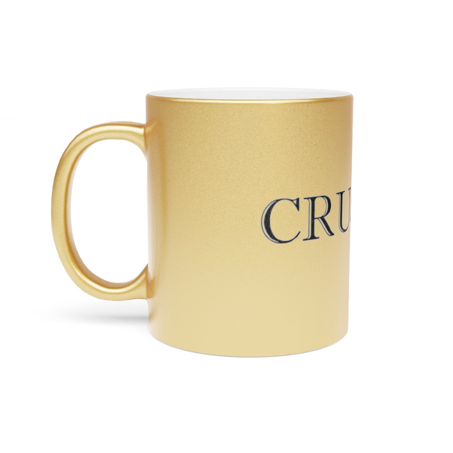 Crucifix Logo Ceramic Mug— Silver or Gold Coffee Cup