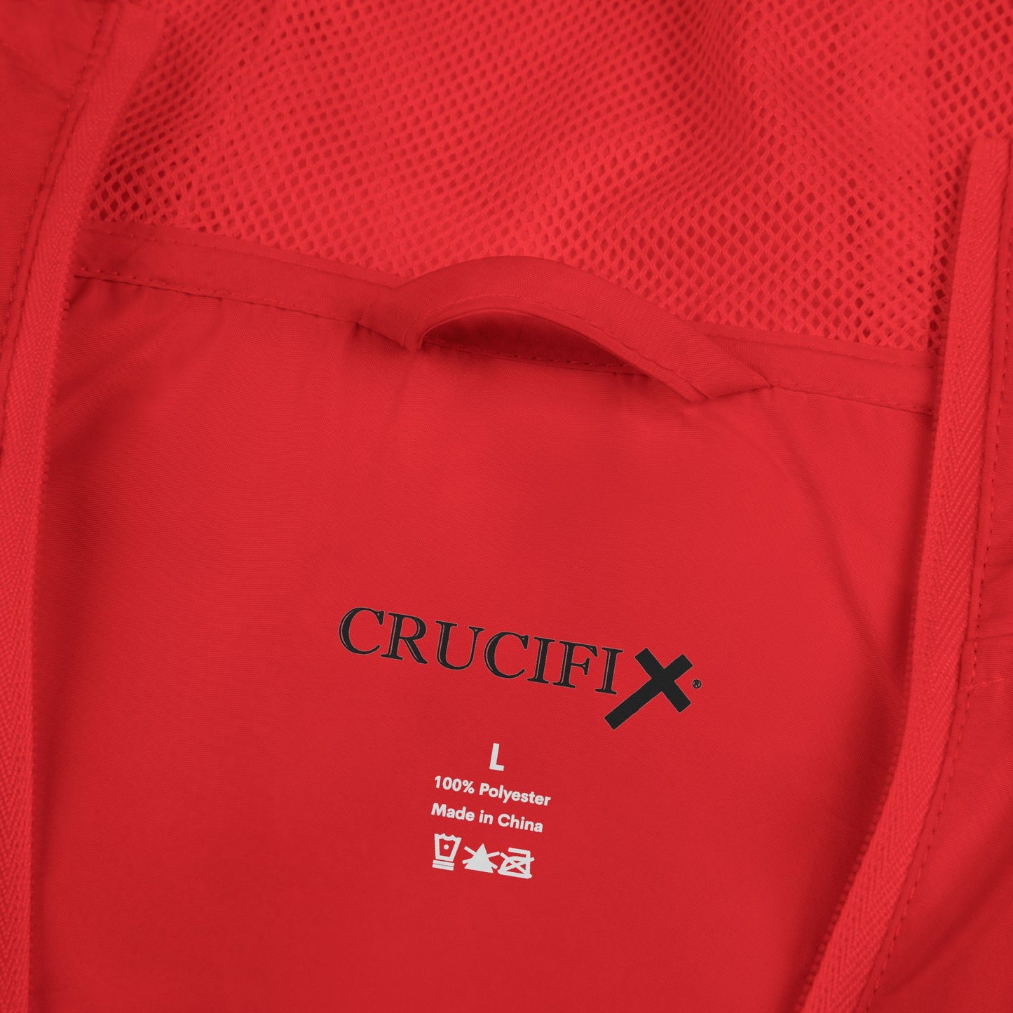 Crucifix Cross Windbreaker Jacket – Christian Streetwear with Sleeve & Back Graphic