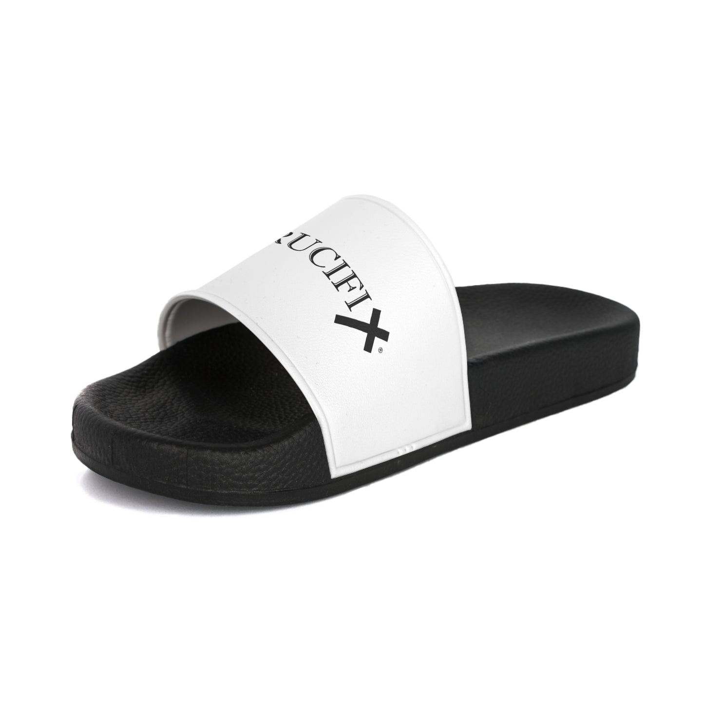 Slide Sandals — Women's 'CRUCIFIX' Monochrome Pool Slides