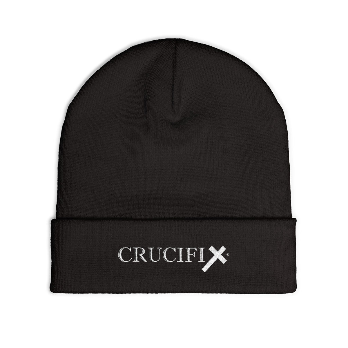CRUCIFIX Embroidered Beanie Hat– Premium Cuffed Knit Cap