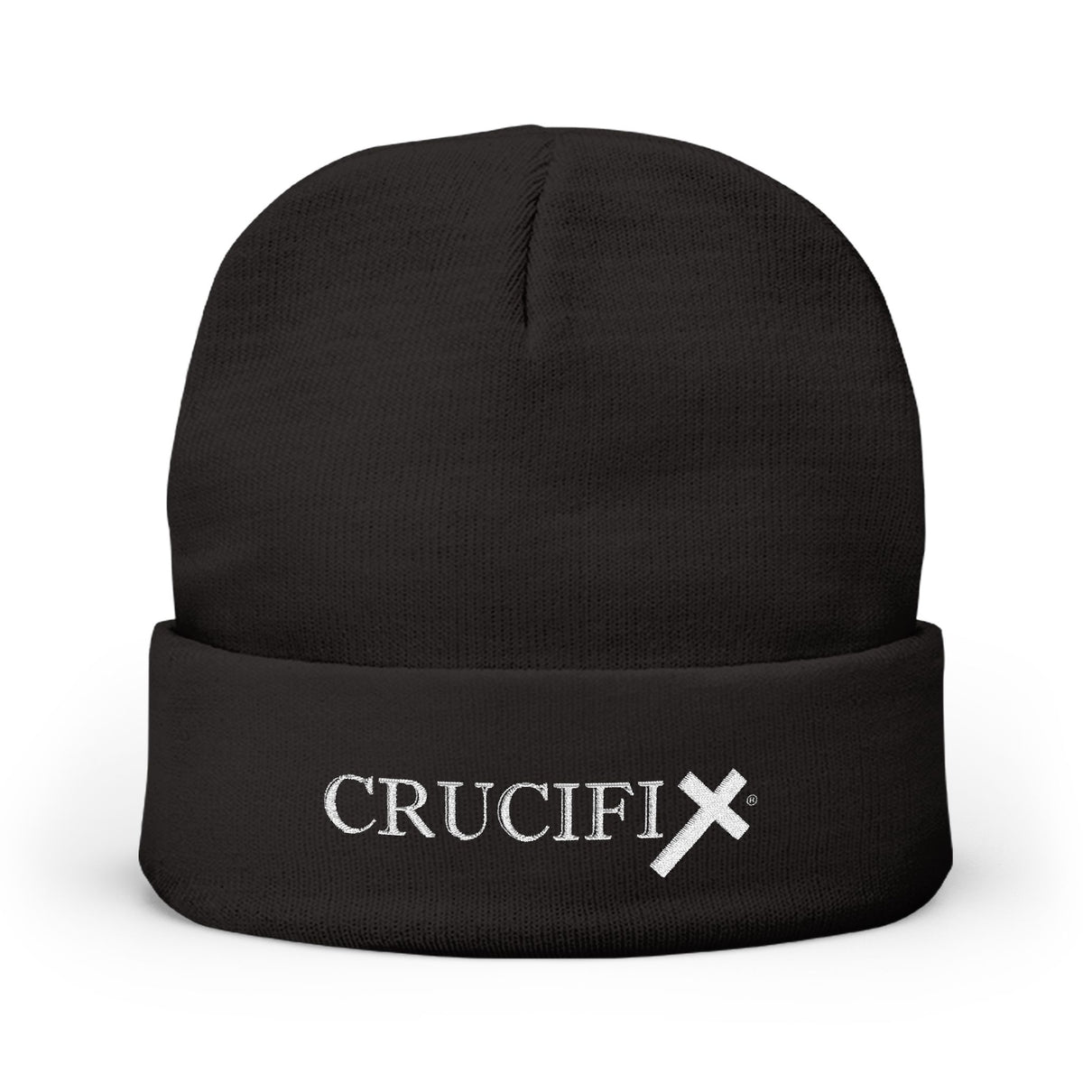 CRUCIFIX Embroidered Beanie Hat– Premium Cuffed Knit Cap