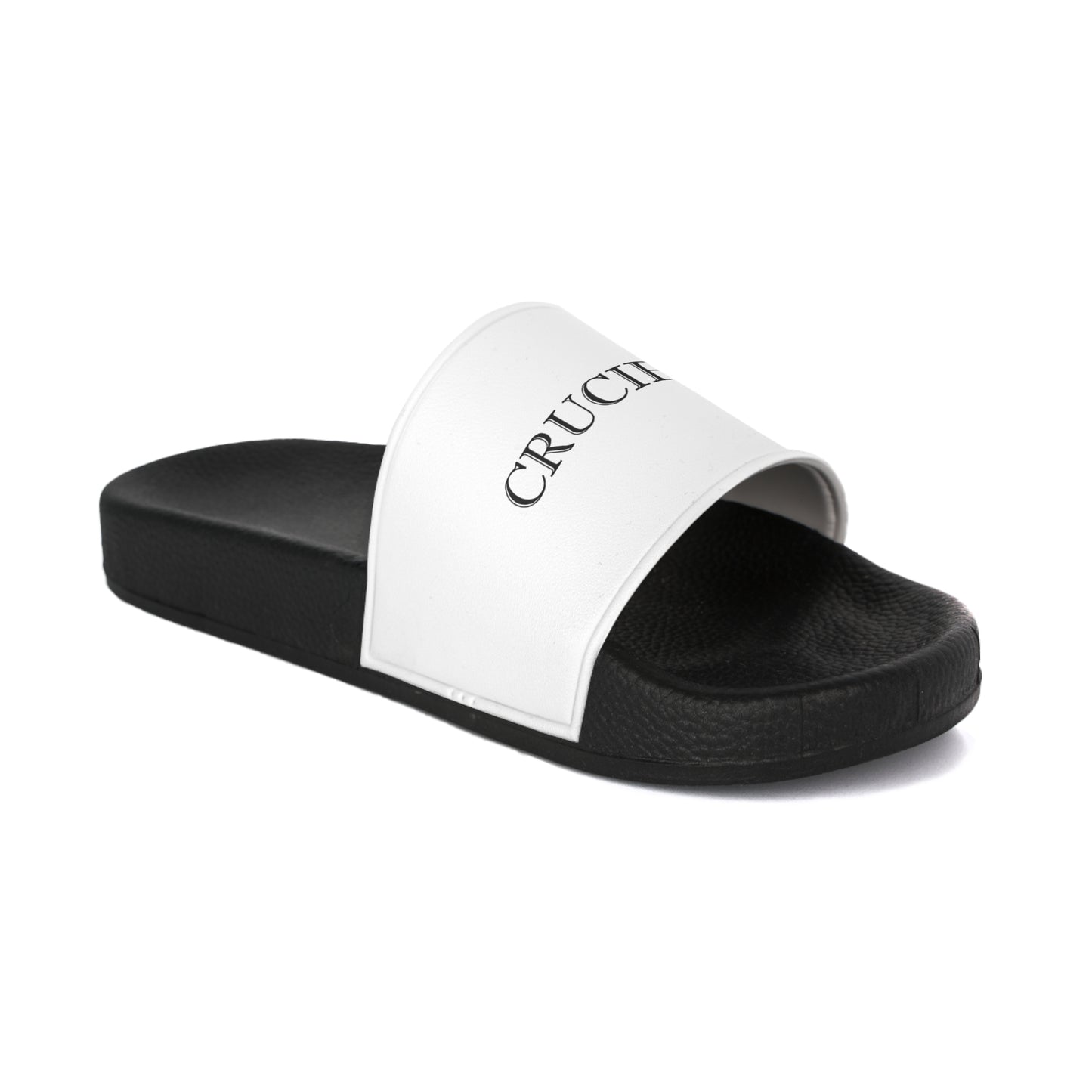 Slide Sandals — Women's 'CRUCIFIX' Monochrome Pool Slides