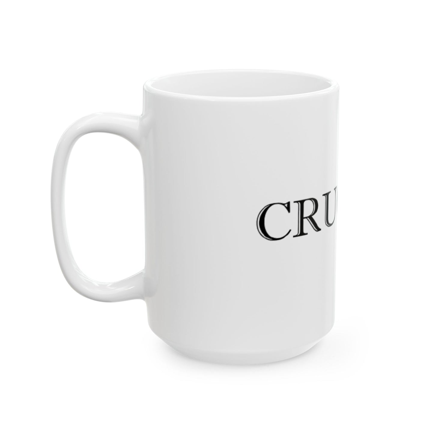 Crucifix Logo Ceramic Mug — Religious Christian Coffee Cup (11oz & 15oz)