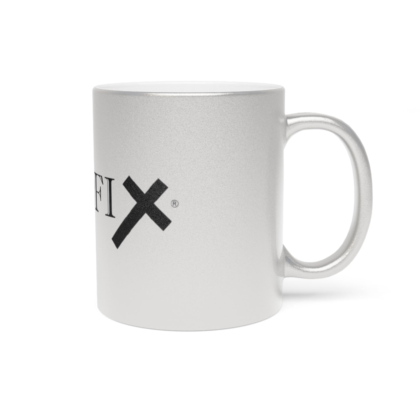 Crucifix Logo Ceramic Mug— Silver or Gold Coffee Cup