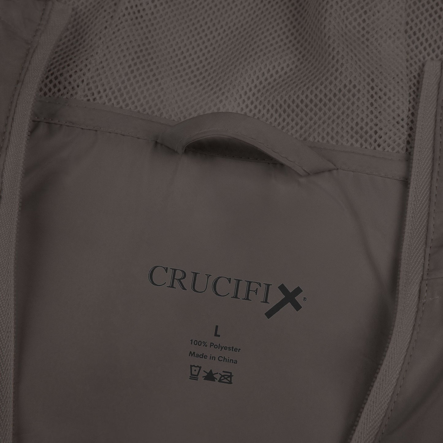 Crucifix Cross Windbreaker Jacket – Christian Streetwear with Sleeve & Back Graphic