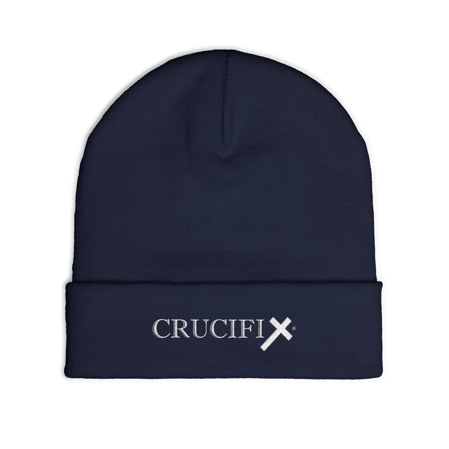CRUCIFIX Embroidered Beanie Hat– Premium Cuffed Knit Cap