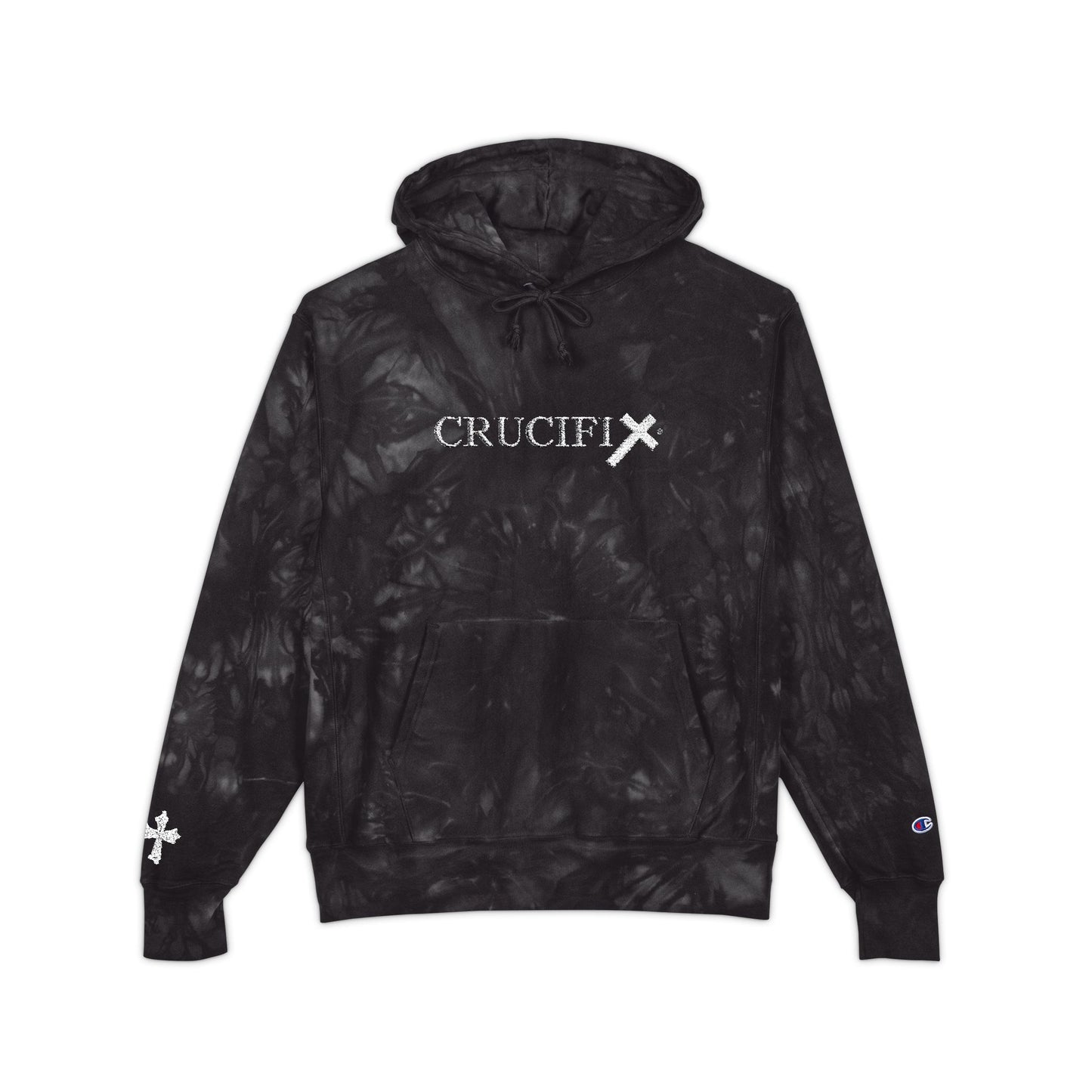 Christian Tie-Dye Hoodie – Embroidered Crucifix Pullover
