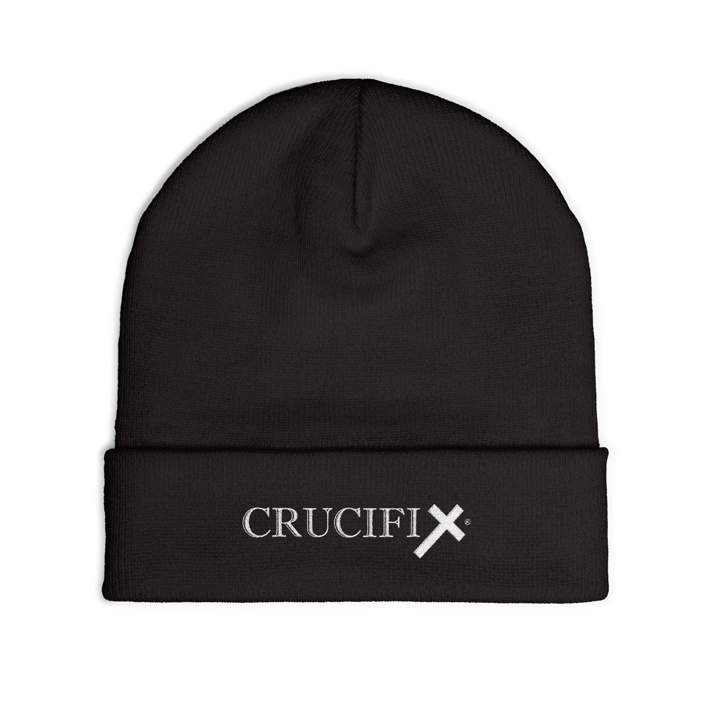 CRUCIFIX Embroidered Beanie Hat– Premium Cuffed Knit Cap