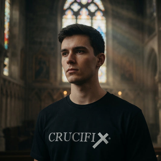 Crucifix Classic White Logo T-Shirt