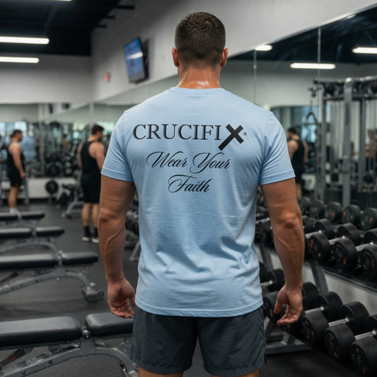 Crucifix Wear Your Faith Script Tee