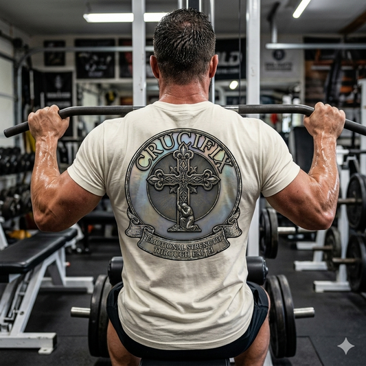 Crucifix Emotional Strength Through Faith Tee