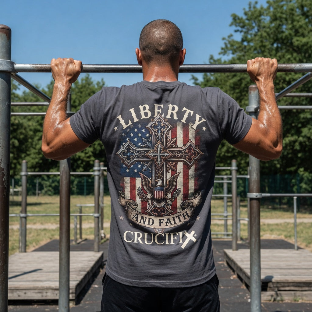 Crucifix Liberty & Faith Cross Tee