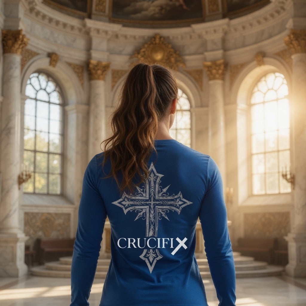 Crucifix Royal Cross Long Sleeve T-Shirt