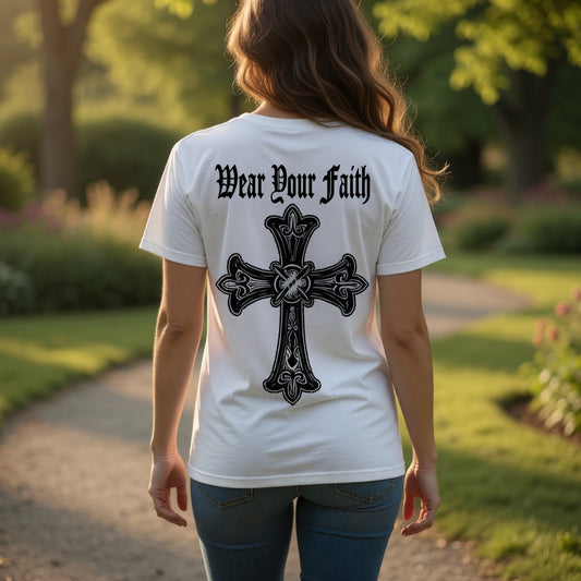 Crucifix Wear Your Faith Cross Tee