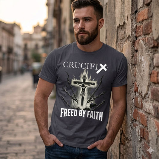 Crucifix Freed By Faith Graphic T-Shirt