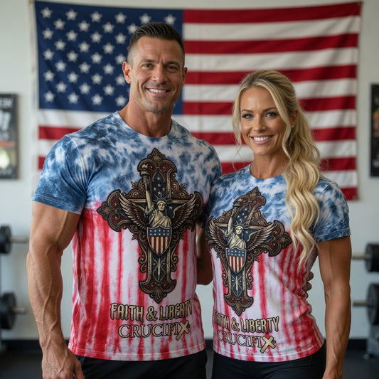 Crucifix Faith & Liberty Tie-Dye Tee