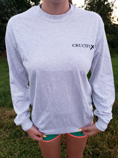 Long Sleeved Cross T Shirt - Ash Color