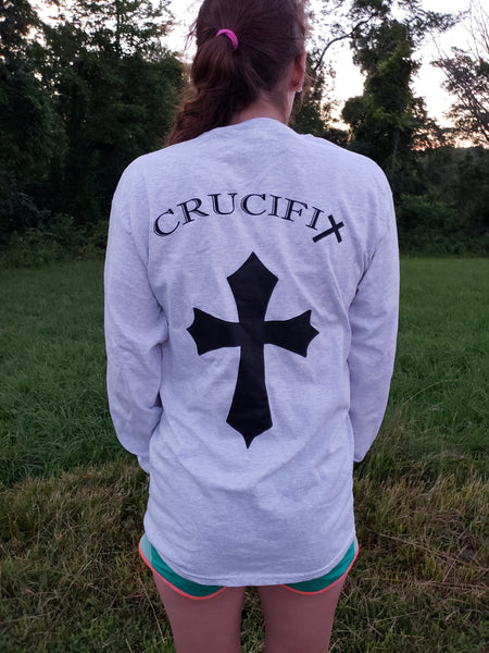 Long Sleeved Cross T Shirt - Ash Color