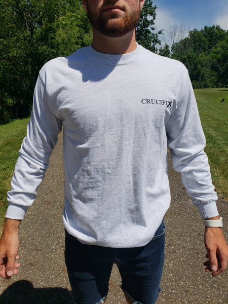 Long Sleeved Cross T Shirt - Ash Color