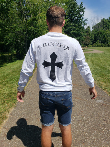 Long Sleeved Cross T Shirt - Ash Color
